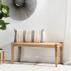 Handwoven Rattan Cane And Mango Wood Bench-Kirkland's Home Hot