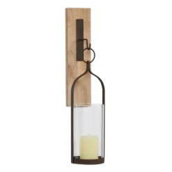 Hanging Lantern Fir Wood And Iron Sconce-Kirkland's Home Cheap