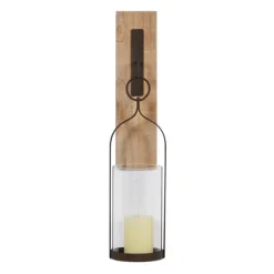 Hanging Lantern Fir Wood And Iron Sconce-Kirkland's Home Cheap