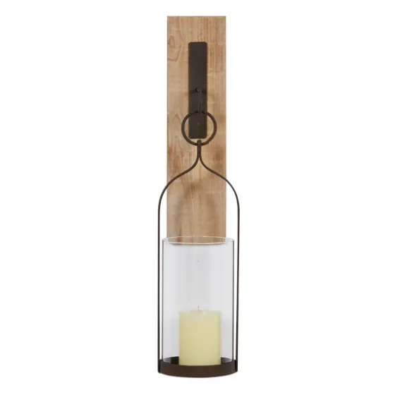 Hanging Lantern Fir Wood And Iron Sconce-Kirkland's Home Cheap