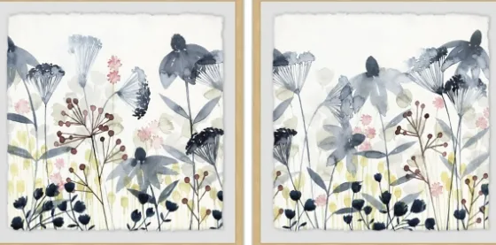Happy Garden Diptych Framed Art Prints, Set Of 2-Kirkland's Home Clearance
