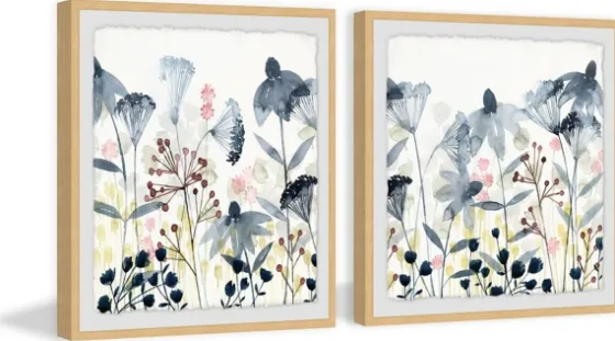 Happy Garden Diptych Framed Art Prints, Set Of 2-Kirkland's Home Clearance