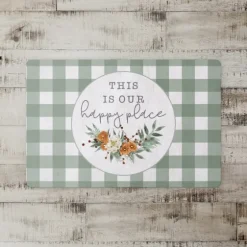 Happy Place Buffalo Check Kitchen Mat-Kirkland's Home Cheap