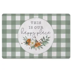 Happy Place Buffalo Check Kitchen Mat-Kirkland's Home Cheap