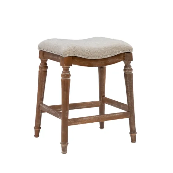 Hazelnut Upholstered Curved Seat Counter Stool-Kirkland's Home Cheap
