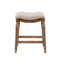 Hazelnut Upholstered Curved Seat Counter Stool-Kirkland's Home Cheap