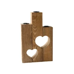 Heart Cutout Wood Taper Candle Holders, Set Of 3-Kirkland's Home Online