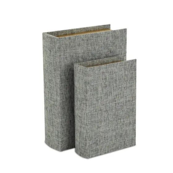 Heathered Linen Book Boxes, Set Of 2-Kirkland's Home Sale