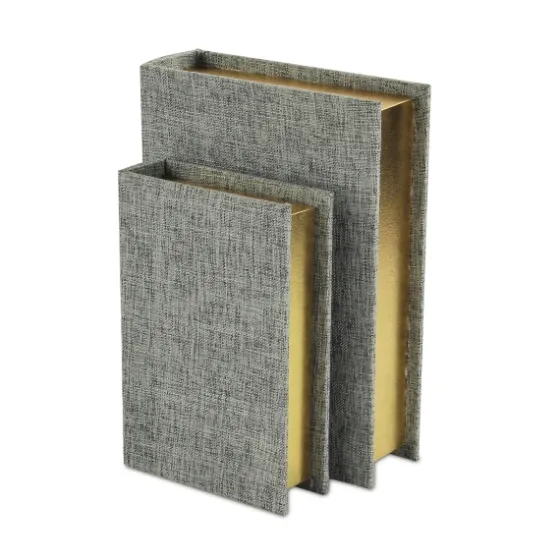 Heathered Linen Book Boxes, Set Of 2-Kirkland's Home Sale