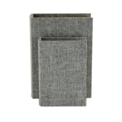 Heathered Linen Book Boxes, Set Of 2-Kirkland's Home Sale