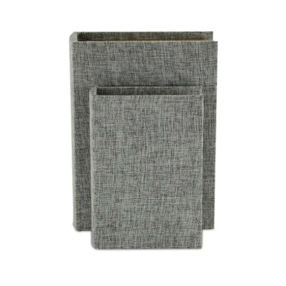 Heathered Linen Book Boxes, Set Of 2-Kirkland's Home Sale