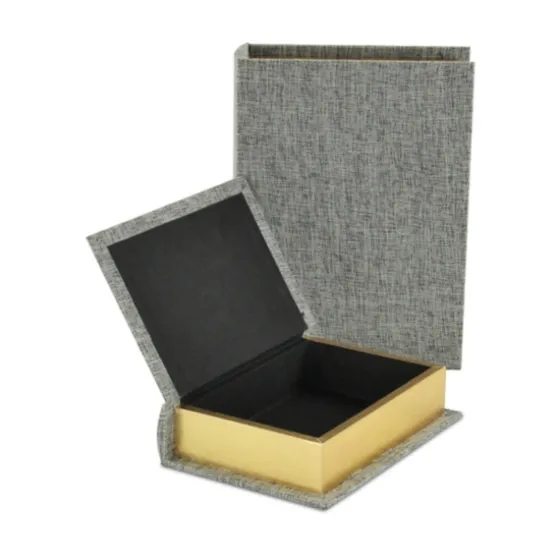 Heathered Linen Book Boxes, Set Of 2-Kirkland's Home Sale