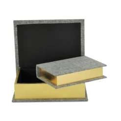 Heathered Linen Book Boxes, Set Of 2-Kirkland's Home Sale
