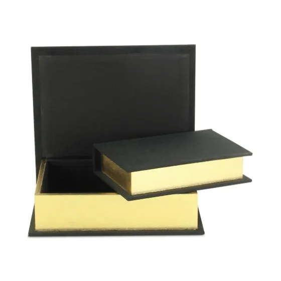 Heathered Linen Book Boxes, Set Of 2-Kirkland's Home Store