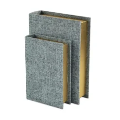 Heathered Linen Book Boxes, Set Of 2-Kirkland's Home Sale