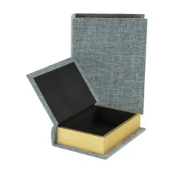 Heathered Linen Book Boxes, Set Of 2-Kirkland's Home Sale