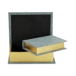 Heathered Linen Book Boxes, Set Of 2-Kirkland's Home Sale