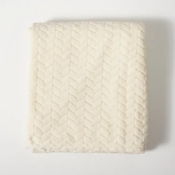 Heavenly Herringbone Plush Throw-Kirkland's Home Outlet
