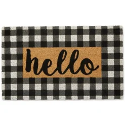 Hello Buffalo Check Doormat-Kirkland's Home Sale
