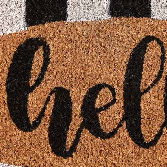 Hello Cabana Stripe Coir Doormat-Kirkland's Home Discount