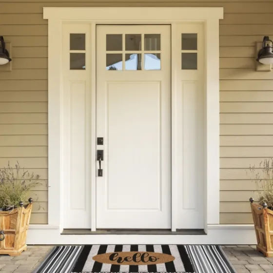 Hello Cabana Stripe Coir Doormat-Kirkland's Home Discount