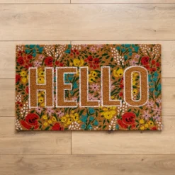 Hello Floral Coir Doormat-Kirkland's Home Best