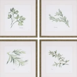 Herbs 4-Pc. Gold Framed Art Print Set-Kirkland's Home Cheap