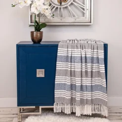 Herringbone Multi Striped Throw-Kirkland's Home Shop