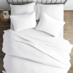 Herringbone Quilted 3-Pc. Queen Coverlet Set-Kirkland's Home Fashion