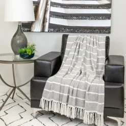 Herringbone Striped Throw-Kirkland's Home Cheap