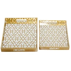 Hexagon Large Print 2-Pc. Tray Set-Kirkland's Home Flash Sale