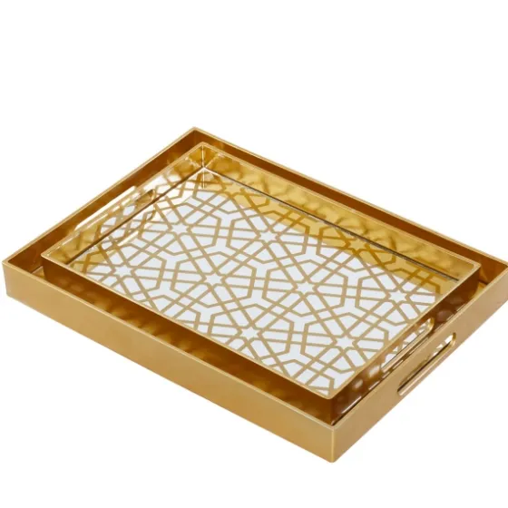 Hexagon Large Print 2-Pc. Tray Set-Kirkland's Home Flash Sale