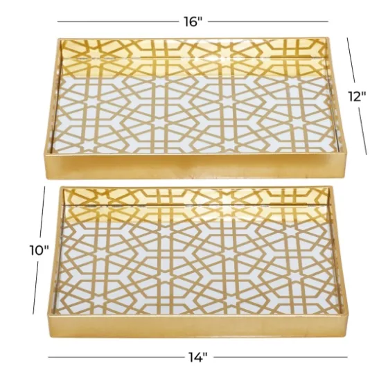 Hexagon Large Print 2-Pc. Tray Set-Kirkland's Home Flash Sale
