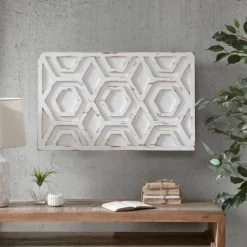 Hexagon White Wood Plaque-Kirkland's Home Best Sale