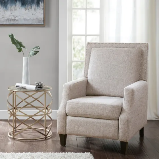 High Back Nail Head Trim Upholstered Recliner-Kirkland's Home Online