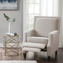 High Back Nail Head Trim Upholstered Recliner-Kirkland's Home Online