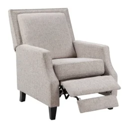High Back Nail Head Trim Upholstered Recliner-Kirkland's Home Online