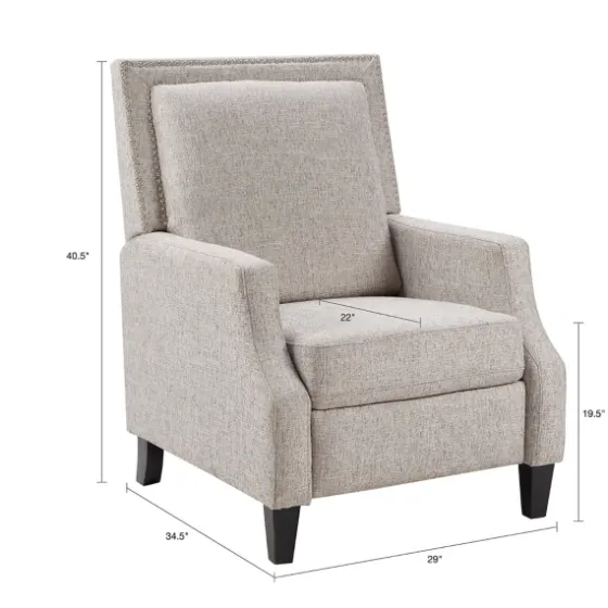 High Back Nail Head Trim Upholstered Recliner-Kirkland's Home Online