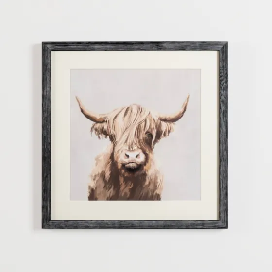 Highland Cow Distressed Framed Art Print-Kirkland's Home Hot