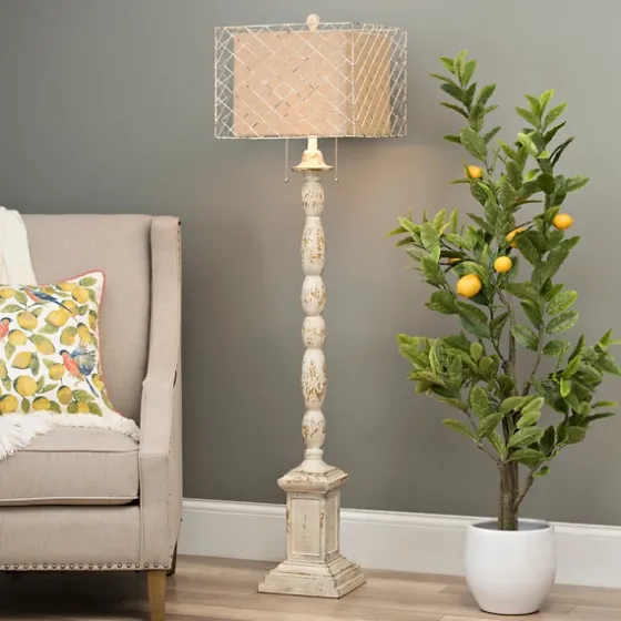 Holcomb White Floor Lamp-Kirkland's Home Discount