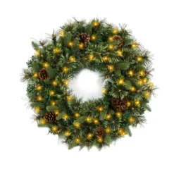 Holiday Pine Needle Cabin Pre-Lit Wreath-Kirkland's Home Online