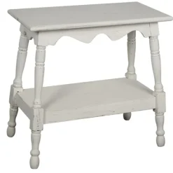 Hollie Cream Slant Leg Scallop Edge Side Table-Kirkland's Home Shop