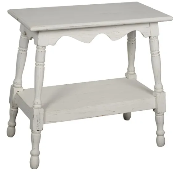 Hollie Cream Slant Leg Scallop Edge Side Table-Kirkland's Home Shop