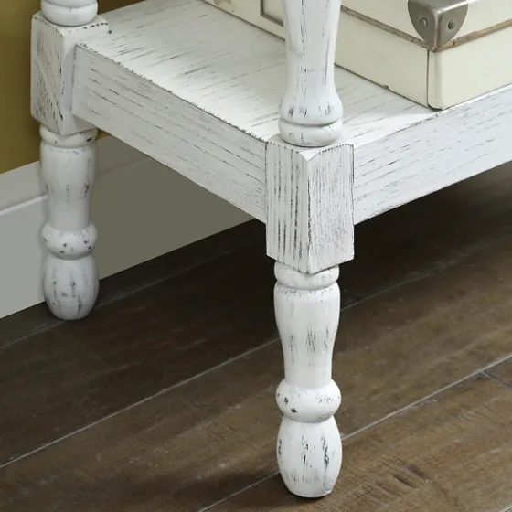 Hollie Cream Slant Leg Scallop Edge Side Table-Kirkland's Home Shop
