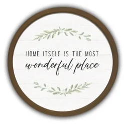 Home Is Wonderful Round Framed Plaque-Kirkland's Home Clearance