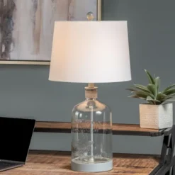 Homegrown Gray Glass Jar Table Lamp-Kirkland's Home Cheap
