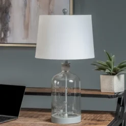 Homegrown Gray Glass Jar Table Lamp-Kirkland's Home Cheap