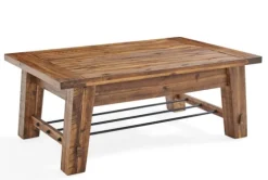 Honey Acacia Wood Coffee Table With Metal Bars-Kirkland's Home Cheap