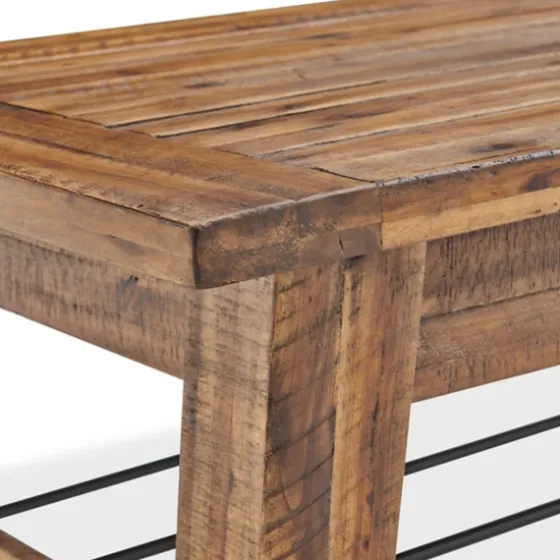 Honey Acacia Wood Coffee Table With Metal Bars-Kirkland's Home Cheap