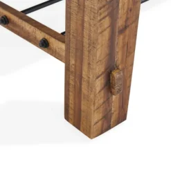 Honey Acacia Wood Coffee Table With Metal Bars-Kirkland's Home Cheap